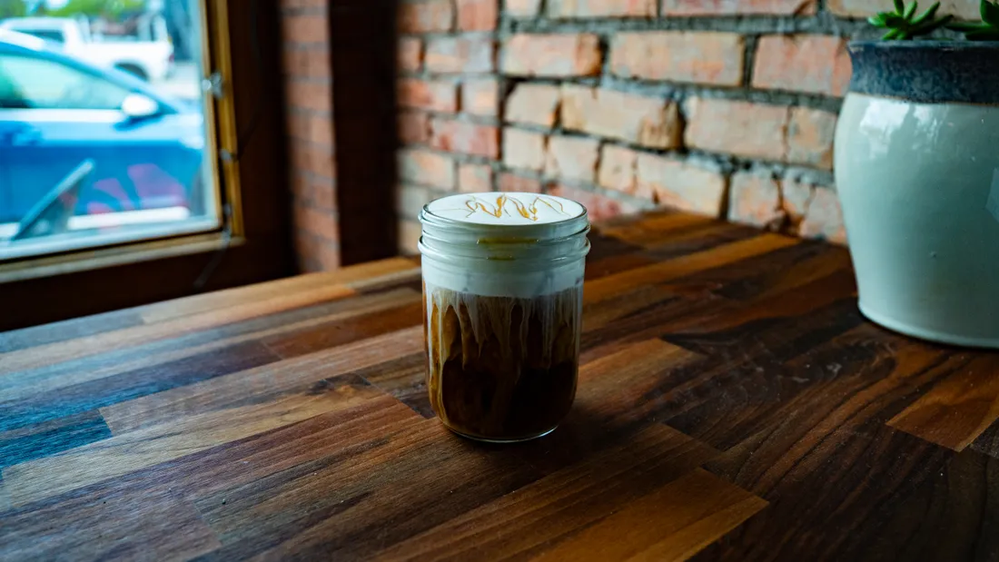 A Charro's house special coffee drink served on the bar